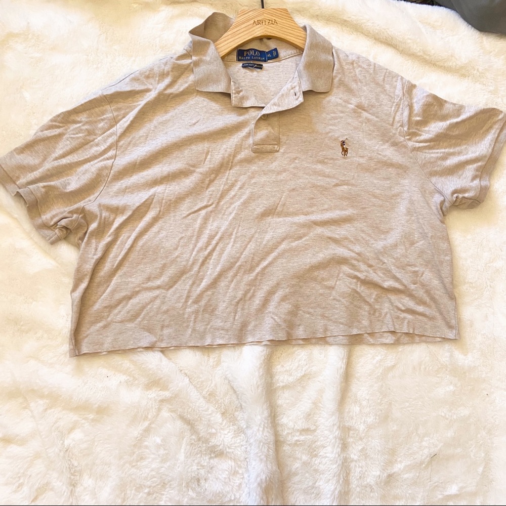TAN CROPPED RALPH LAUREN POLO